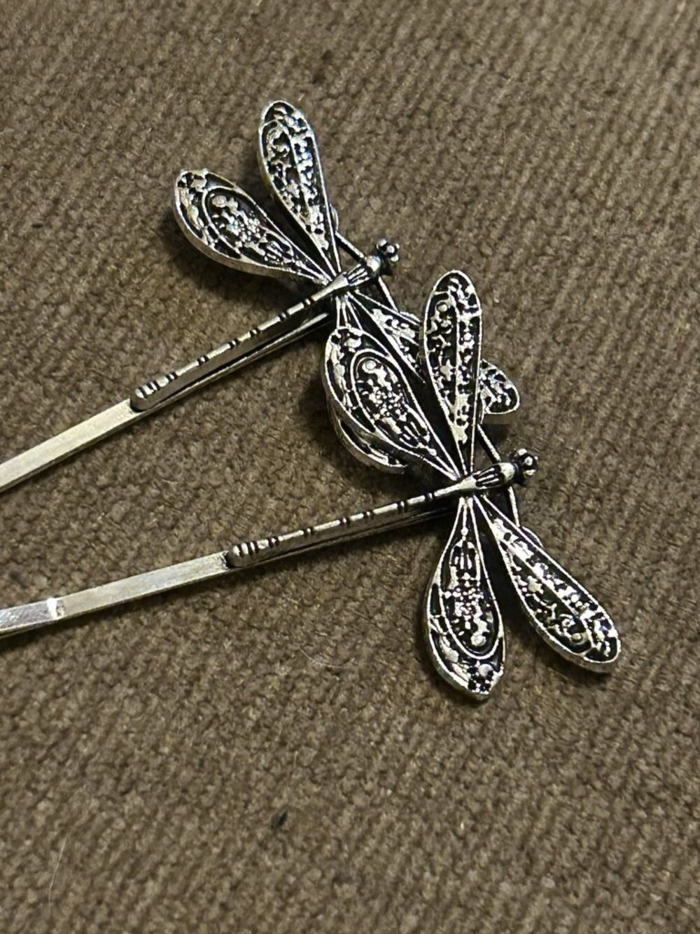 dragonfly bobby pins hair pins  Silver Color Metal Dainty Celtic